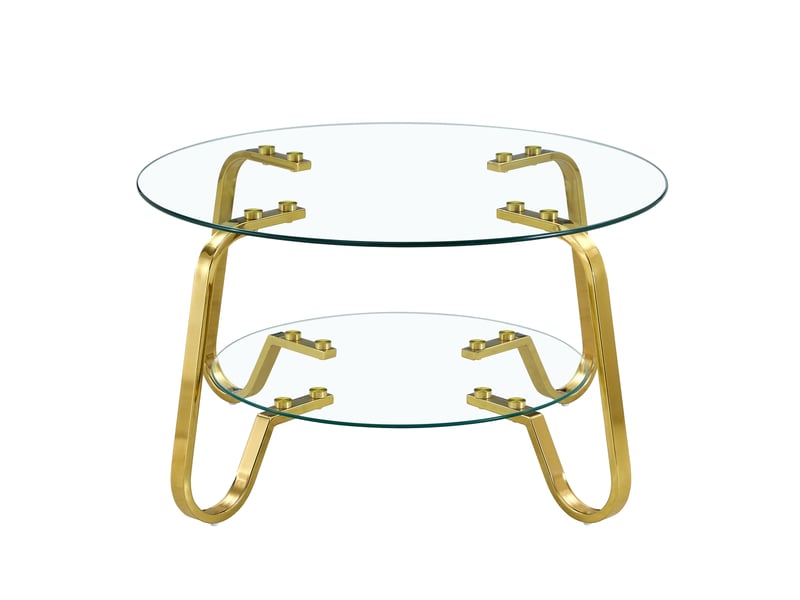 Table basse en métal à 2 niveaux or chicfurn - Conforama A