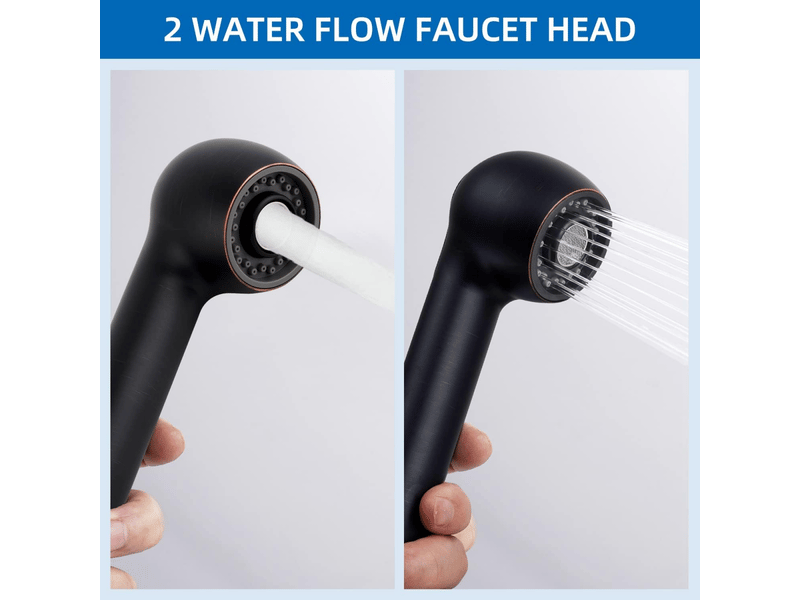 Douchette extractible pour robinet, double fonction, remplacement pour évier de cuisine, connecteur g12, non universel, noir - Conforama C