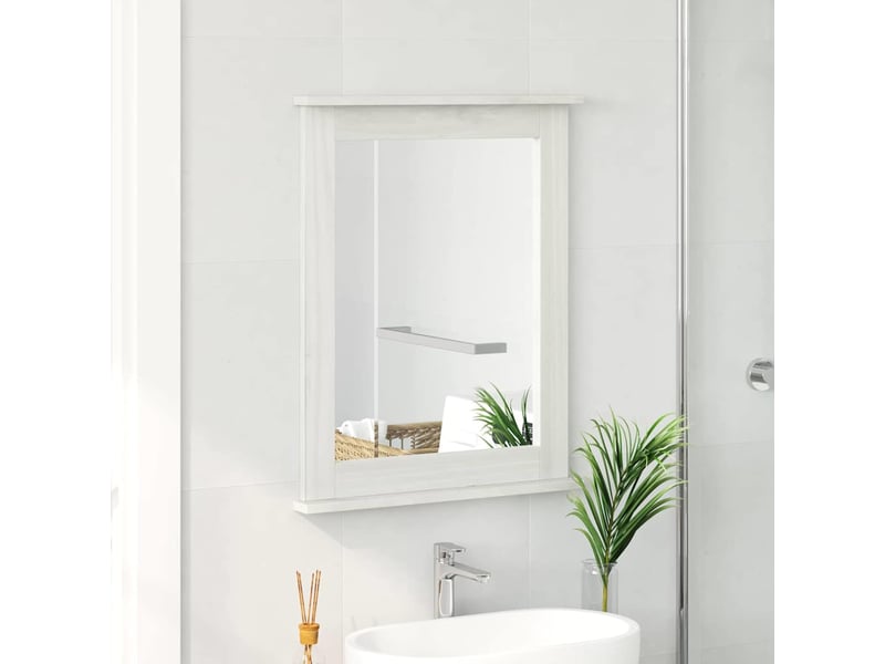  Miroir, miroir décoratif vigo blanc antique 55,5 x 5 x 70 cm bois de pin massif cf62933  - Conforama C