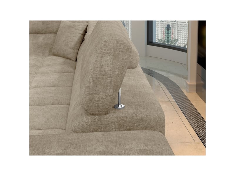  Canapé d'angle convertible palazzo 4 places beige – angle droit avec coffre  - Conforama E