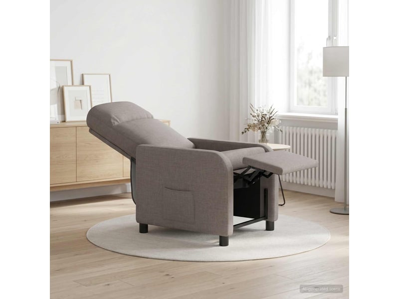  Vidaxl fauteuil inclinable taupe tissu  - Conforama B
