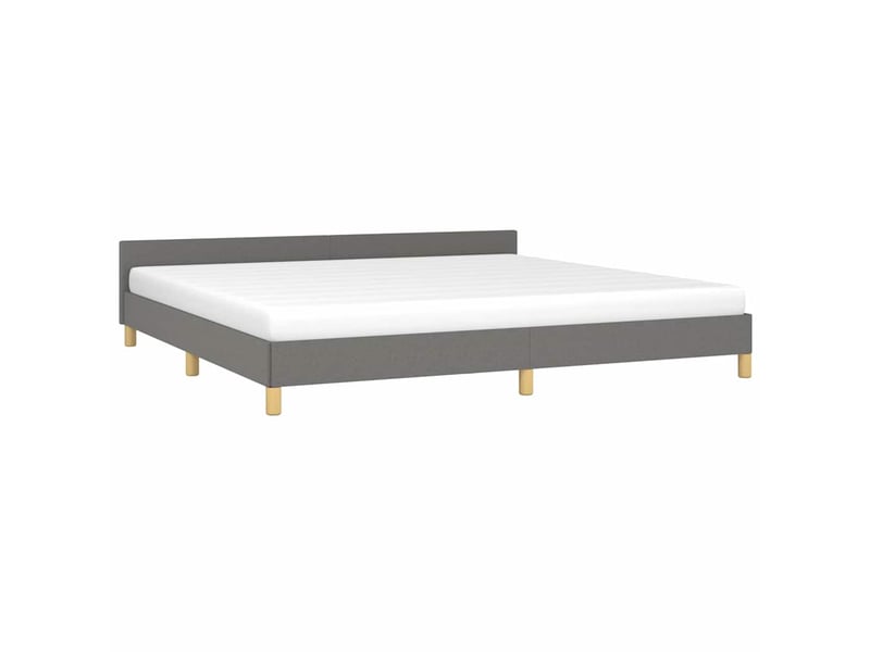 Lit double- lit adulte - cadre de lit sans matelas gris foncé 200x200 cm tissu - Conforama B
