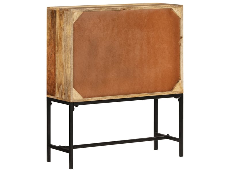  Buffet, meuble de rangement salon 80x30x95 cm bois de manguier brut massif  - Conforama D