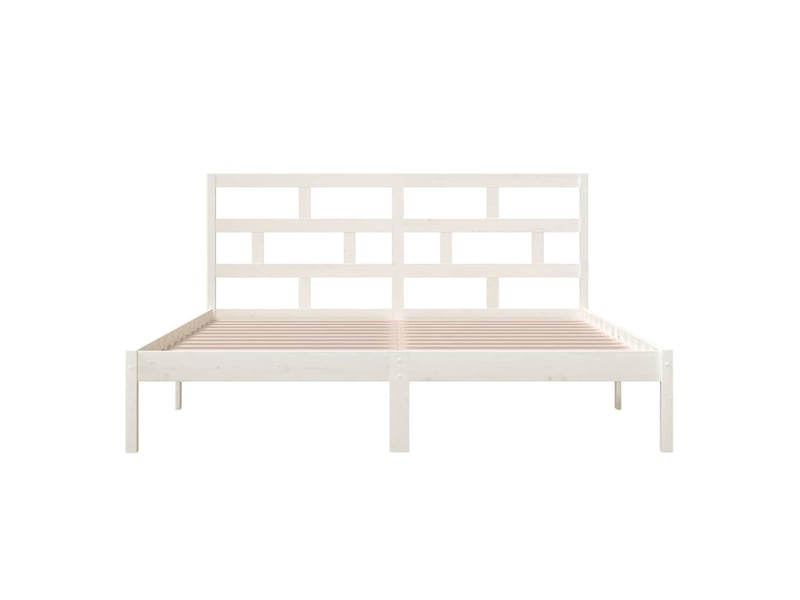  Lit double- lit adulte -  cadre de lit sans matelas blanc bois massif  - Conforama D