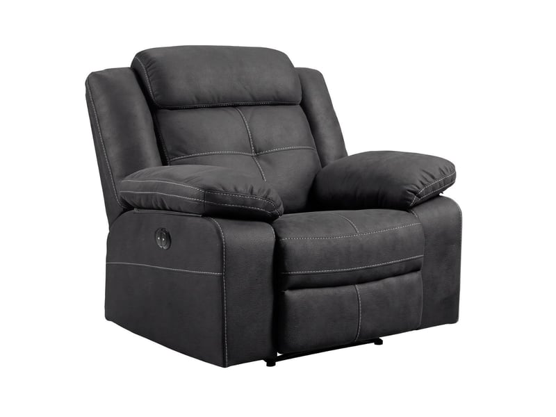  Fauteuil relax électrique tissu aspect peau gris - adolis ADOLIS - Conforama A
