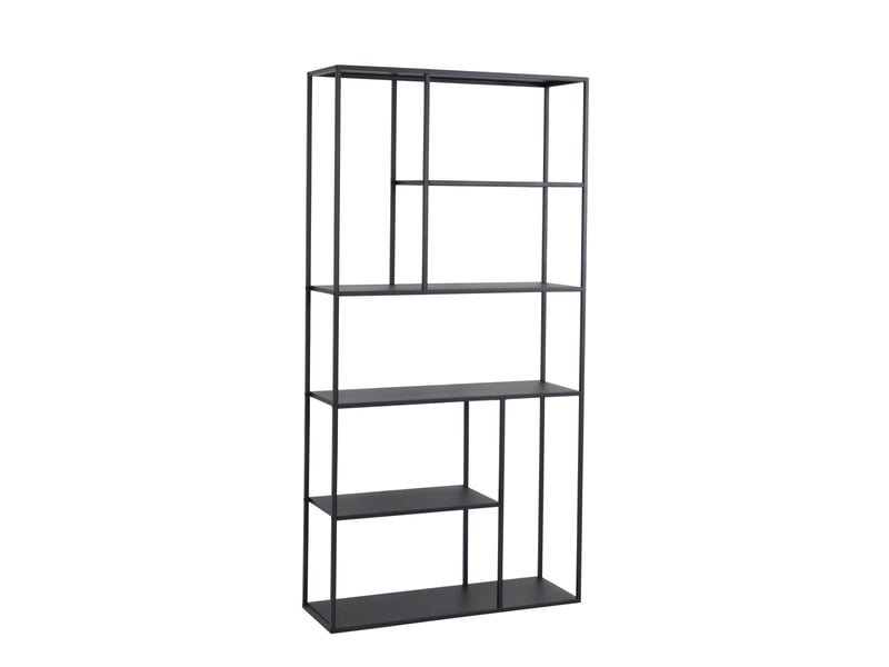 Étagère design intemporel salon chambre meuble de rangement autoportante acier 188 x 90 x 30 cm noir 03_0011157  - Conforama A