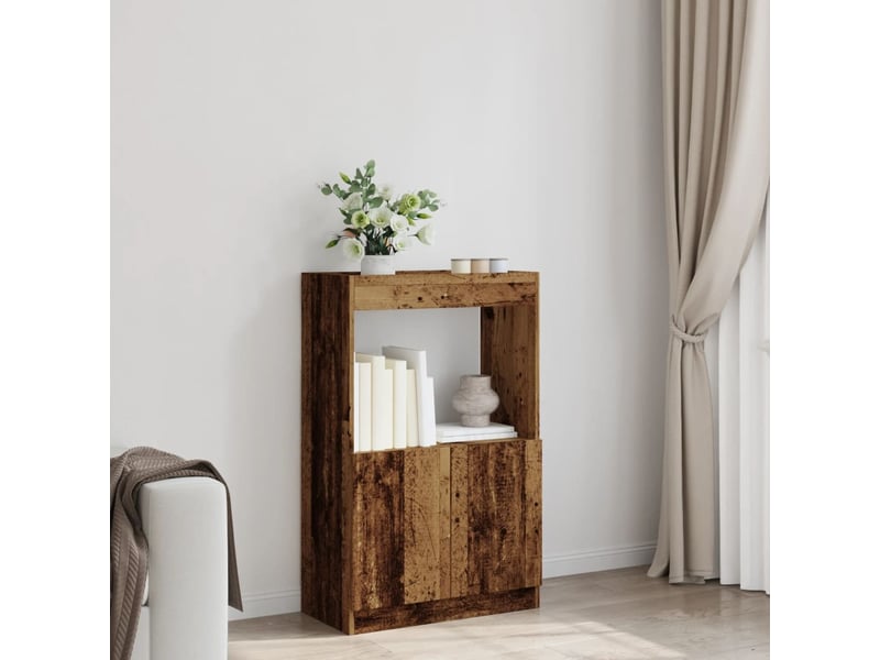  Buffet haut, meuble de rangement vieux bois 63x33x100 cm bois d'ingénierie  - Conforama C
