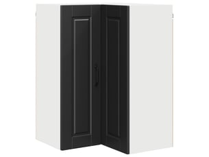 Meuble mural de cuisine, armoire d'angle cuisine porto noir 57x57x80cm