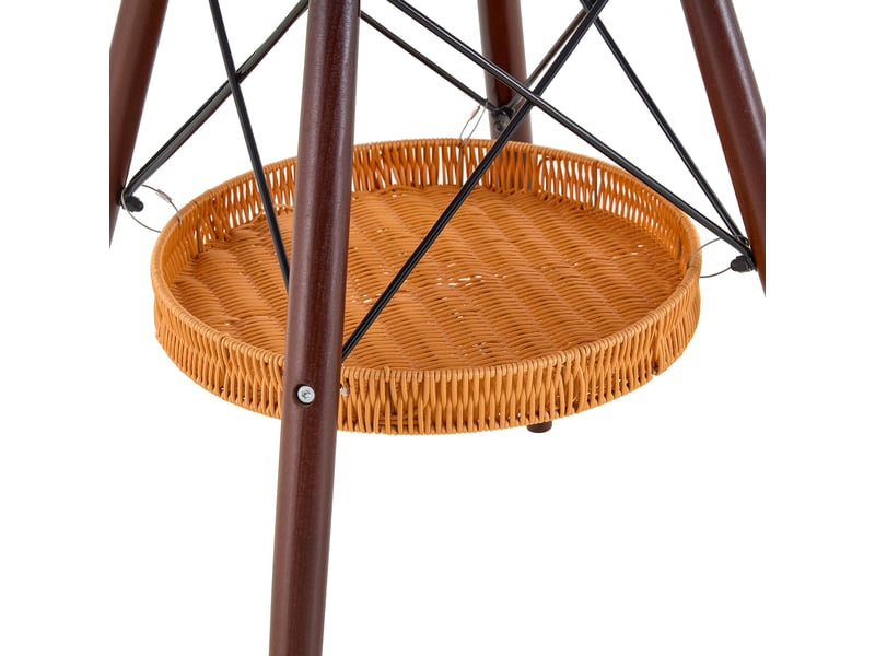  Table de salle à manger ronde 2 à 4 personnes avec rangement en mdf et bois massif, diamètre 80 cm noir noyer  - Conforama D
