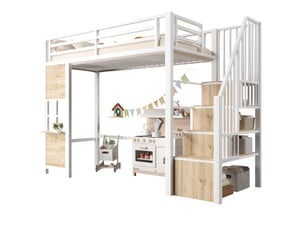 Lit mezzanine 90x200 cm <strong>HAUSS SPOLE</strong> <strong></strong> coloris blanc