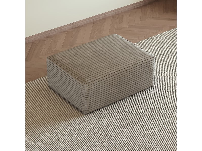  Pouf en velours côtelé camel repose-pieds modulaire 70x95x40 cm  - Conforama D