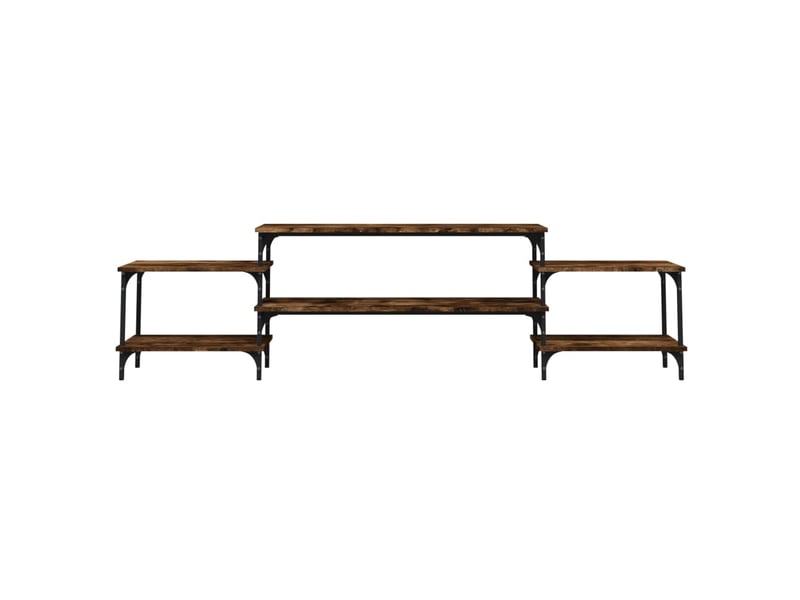  Meuble tv - banc tv - meuble de rangement - chêne fumé 197x35x52 cm bois d'ingénierie fr9840  - Conforama E