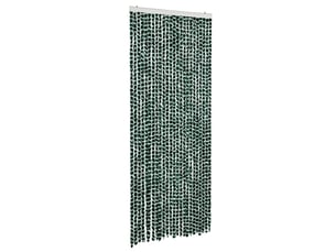 Rideau anti-mouches, moustiquaire vert et blanc 100x200 cm chenille cf43584