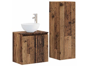 Ensemble de mobilier de salle de bain 2 pcs bois ancien shl937
