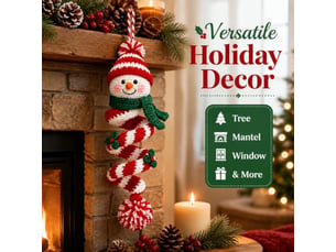 Lot de 2 kits diy crochet bonhomme de neige en spirale – pour débutants, ornements de noël à réaliser soi-même-style 9