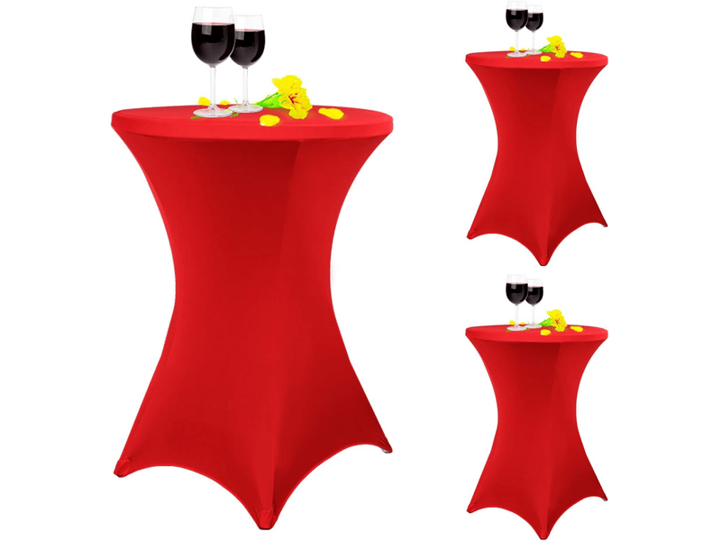  Housse de coussin - lot de 3 nappes cocktail extensibles à coins carrés, 80 x 110 cm, rouges, convenant aux tables hautes et aux tables rondes, parfaites pour l XLH-ZLS-009300ZLS - Conforama A