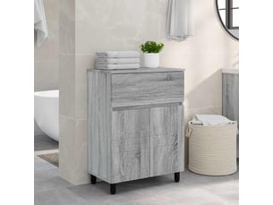 Unité de vanité de salle de bain, meuble de rangement sonoma gris 60x35x80 cm