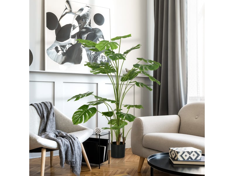 Plante artificielle arbre artificiel monstera deliciosa avec pot inclus hauteur 180 cm intérieure vert - Conforama C