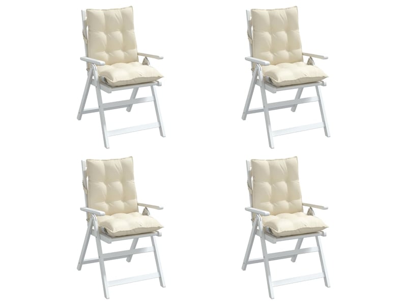  Lot de 4 coussins d'extérieur, coussins de chaise crème 100 x 50 x 7 cm cf56411  - Conforama D