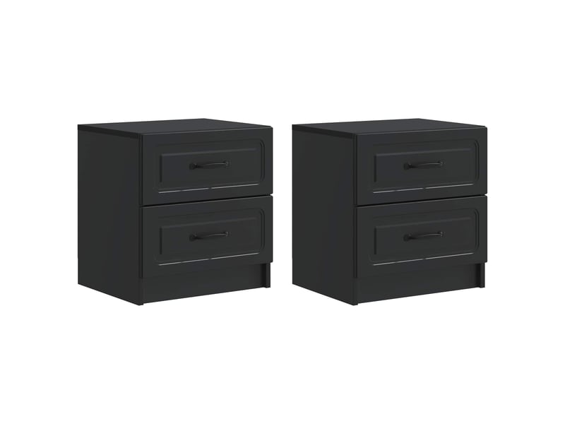  Table de chevet avec tiroir 2 pièces noir 43 x 34,5 x 44,5 cm  - Conforama B