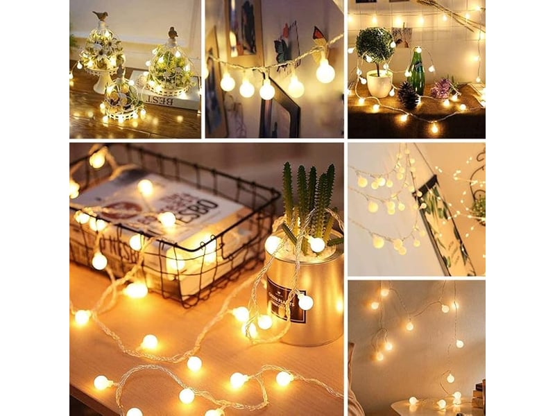  Guirlande lumineuse 100 leds 10m - 8 modes pour décoration noël, jardin, fêtes  - Conforama D