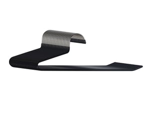 Lot de 10 cintres antidérapants pour pantalons design gain de place 17,5 x 35 x 0,5 cm en métal noir 13_0017934
