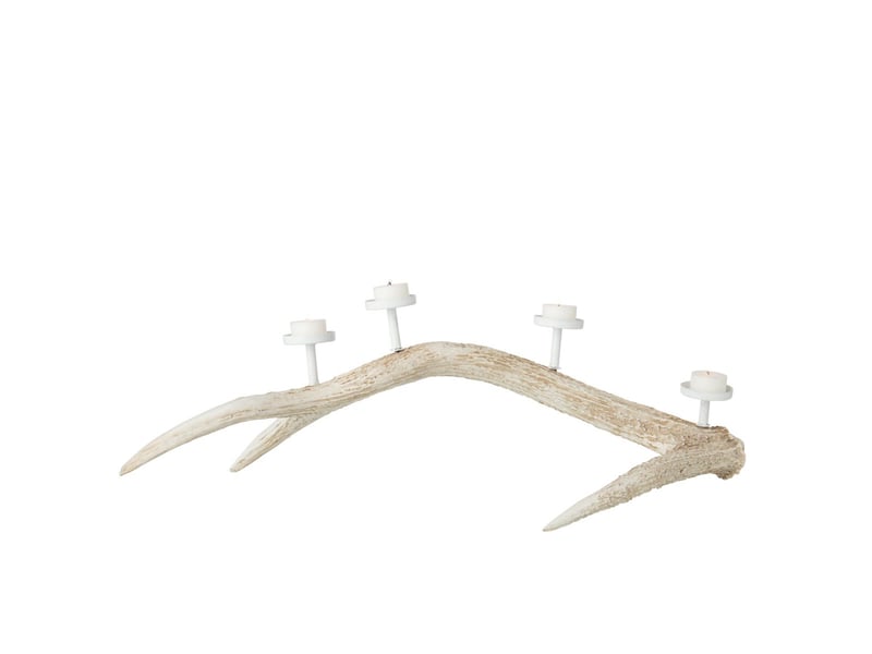  Chandelier ramure 4 têtes lior 65cm beige  - Conforama B