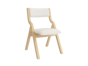 Chaise de salle à manger pliante lot de 4 avec assise rembourrée, pliable et à ranger en bois et lin beige