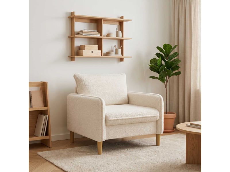  Vidaxl fauteuil xl blanc bouclé  - Conforama B