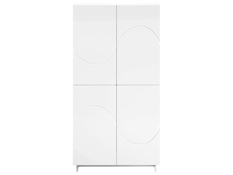  Buffet haut, buffet de rangement blanc 79x41x151 cm bois d'ingénierie  - Conforama D