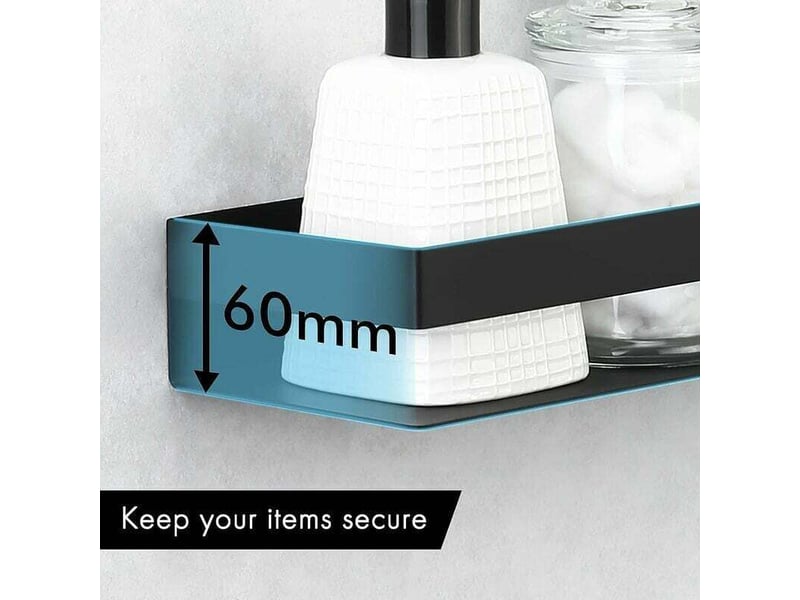 Etagere murale salle de bain etagere douche acier inoxydable 40 cm etagère murale acier noir - Conforama B