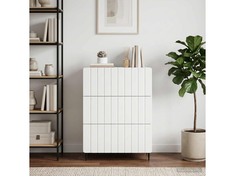  Armoire de rangement bureau, armoire à tiroirs blanc 66 x 34,5 x 92 cm bois d'ingénierie  - Conforama D