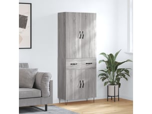 Buffet haut - bahut - meuble de rangement sonoma gris 69,5x34x180 cm bois d'ingénierie