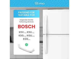 Poignée de porte pour réfrigérateur bosch siemens neff 370x54x28 mm, pièce de rechange pour les modèles 00355004 et 00354911