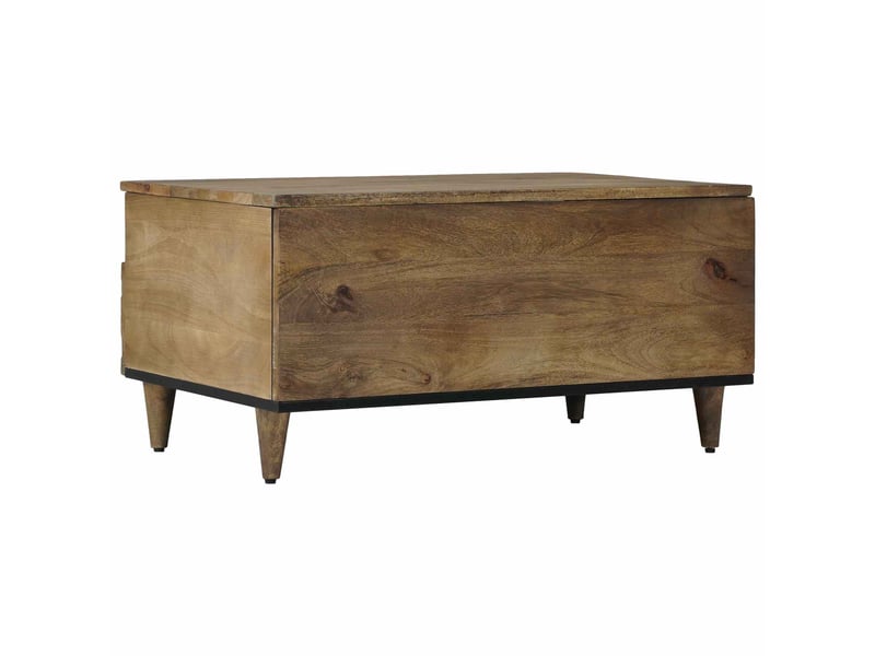  Table basse - table de salon - table à thé marron 80 x 54 x 40 cm bois de mangue massif  - Conforama E