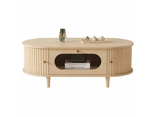 Table basse capsule coloris bois clair - 50 cmx100 cm