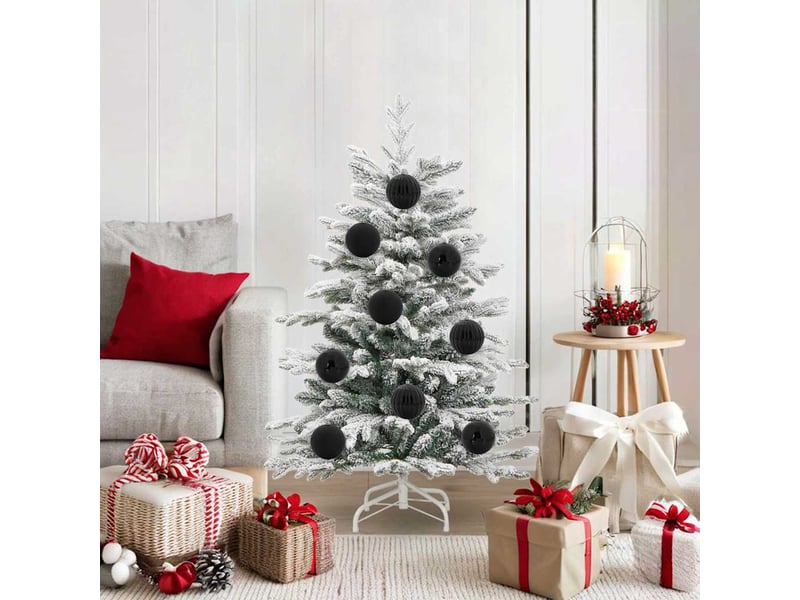  Ensemble de boules de noël xl 15 pcs noir ø 10 cm plastique  - Conforama B