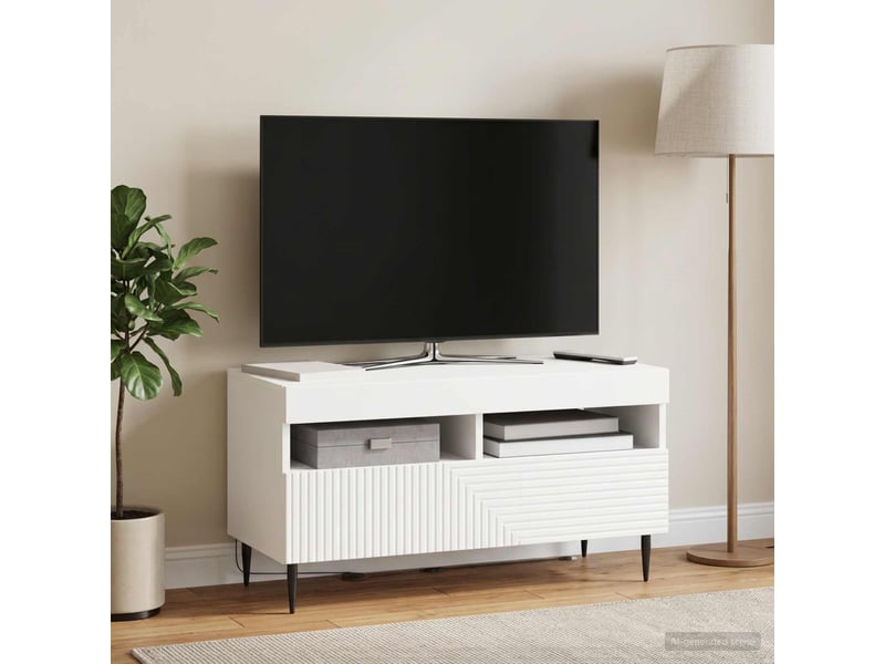  Meuble tv - banc tv - meuble de rangement led blanc bois d'ingénierie  - Conforama B