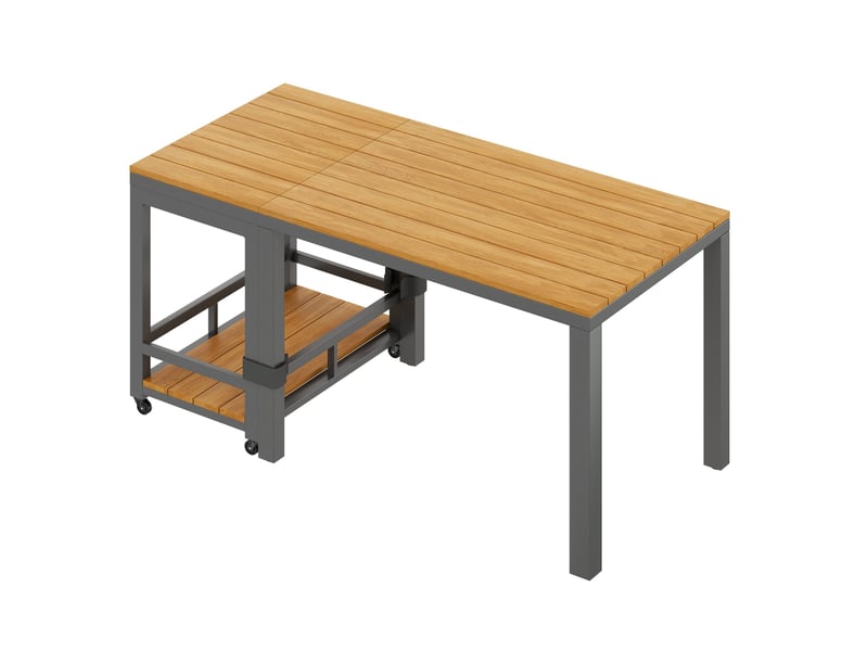 Salon de jardin 6 pièces gris, table amovible et coussins épais, idéal pour terrasse, balcon et espace extérieur  - Conforama D
