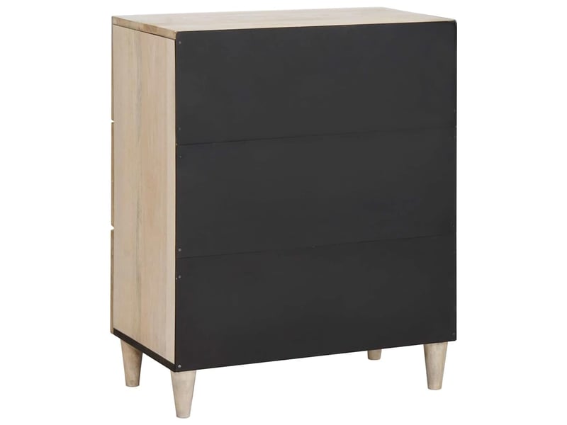  Buffet, meuble de rangement salon 60 x 33 x 75 cm bois de manguier massif blanc  - Conforama D