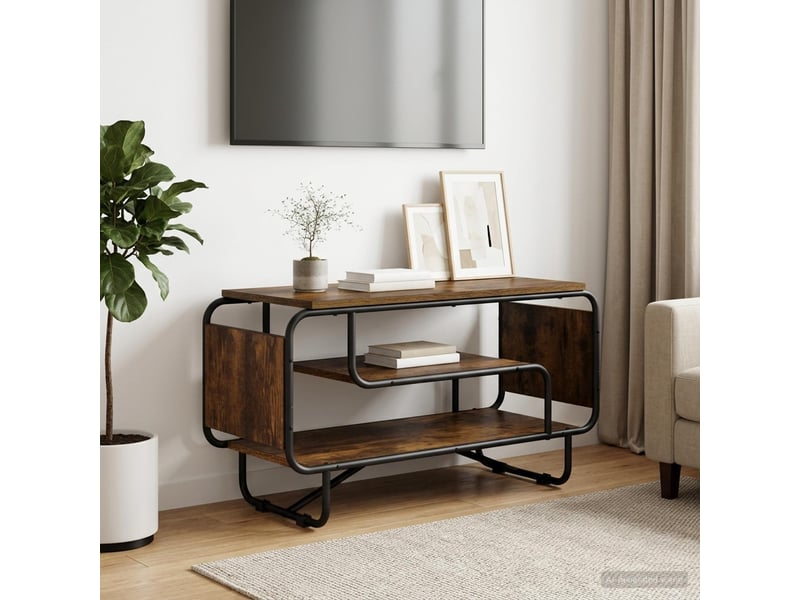 Meuble tv moderne, banc tv 80x36x45 cm chêne fumé bois d'ingénierie  - Conforama B