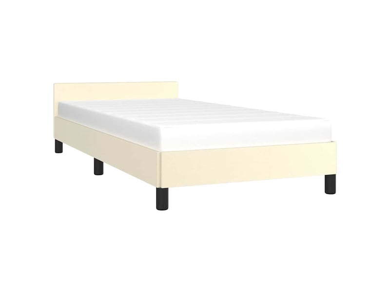  Lit simple- lit adulte -  cadre de lit avec tête de lit sans matelas crème 80x200 cm  - Conforama B