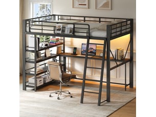 Lit mezzanine 140x200 cm <strong>MODENVIE</strong>  <strong></strong> coloris noir