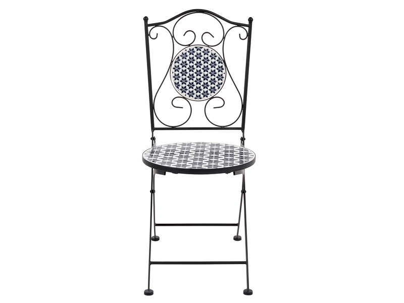  Lot de 2 chaises de jardin sirolo pliant métal blancbleu  - Conforama E