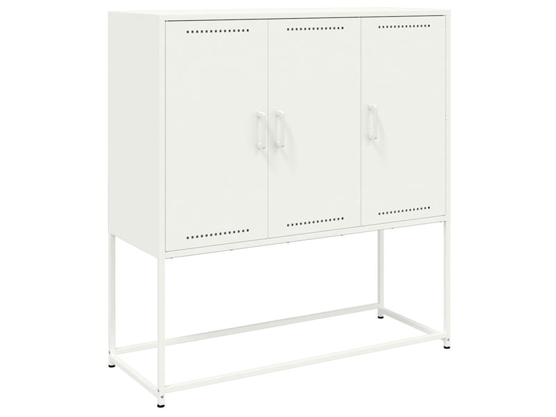  Buffet haut - bahut - meuble de rangement blanc 100,5x39x107 cm acier  - Conforama A