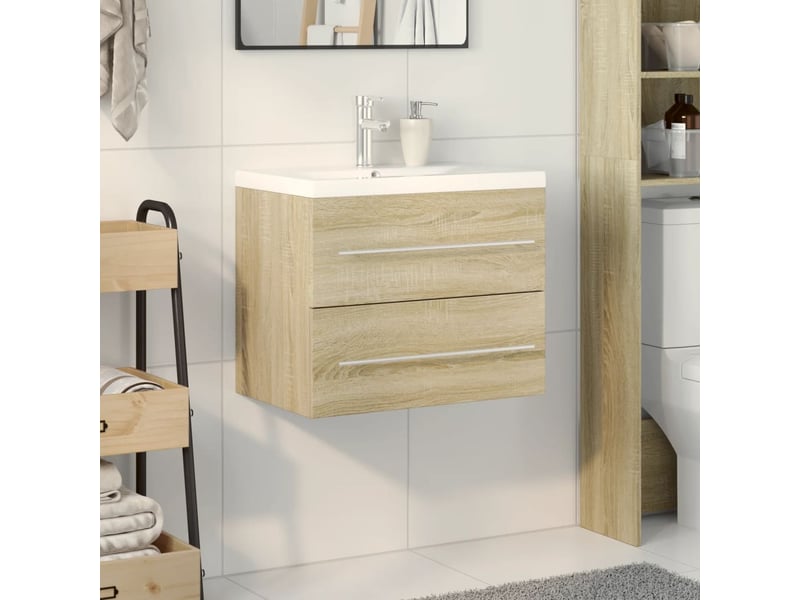 Ensemble de meubles de salle de bain 2 pcs chêne sonoma - Conforama C