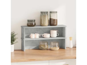 Lot de 2 étagères de cuisine empilables, étagères de rangement gris béton 60x15x16 cm cf42801