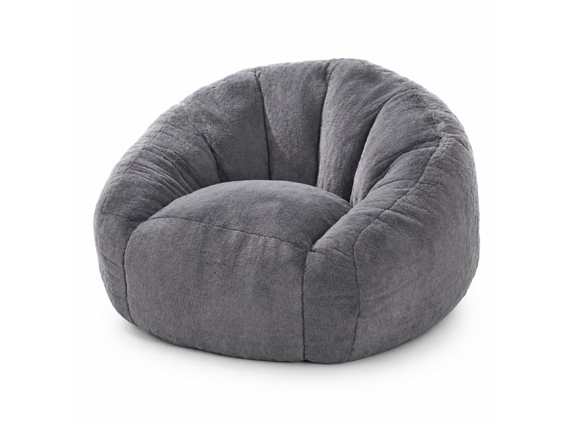  Fauteuil pouf modenvie en mousse à mémoire de forme gris pour adultes et enfants 98 x 98 x 60 cm  - Conforama A