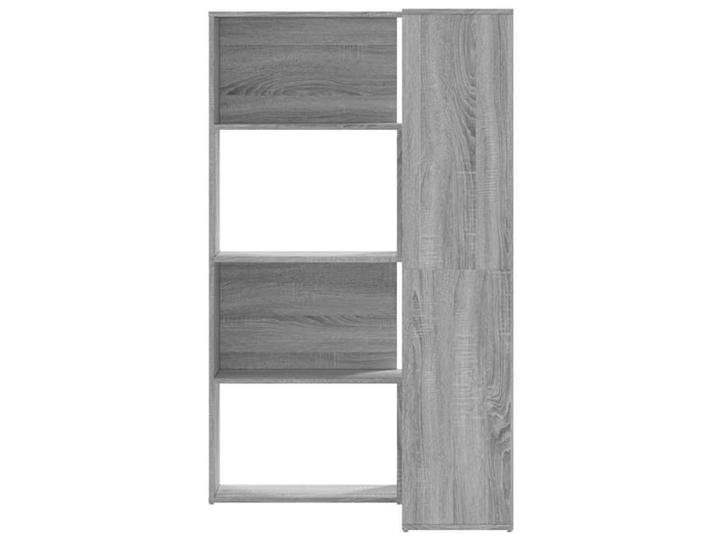  Bibliothèque d'angle à 4 niveaux, armoire à livres sonoma gris bois d'ingénierie  - Conforama D