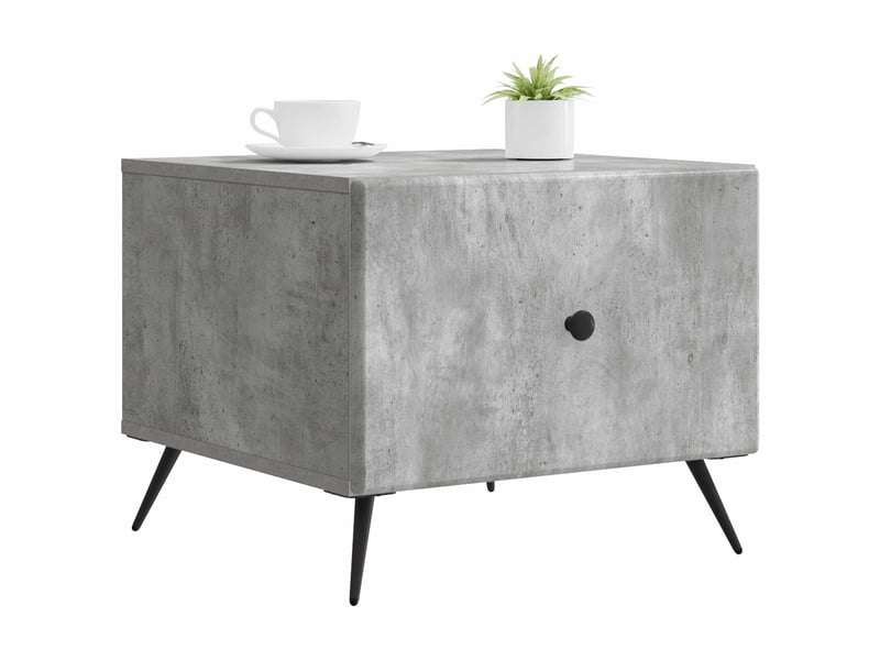  Table basse - table de salon - table à thé gris béton 49 x 50 x 40 cm bois d'ingénierie  - Conforama C